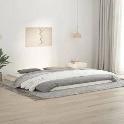 vidaXL Estructura de cama sin colchón madera maciza blanca 200x200 cm Blanco Discount