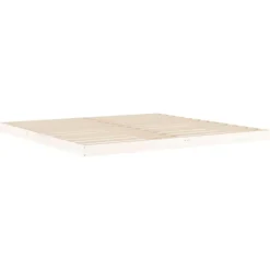 vidaXL Estructura de cama sin colchón madera maciza blanca 200x200 cm Blanco Discount