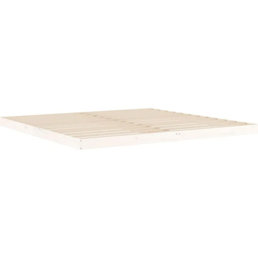 vidaXL Estructura de cama sin colchón madera maciza blanca 200x200 cm Blanco Discount