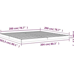 vidaXL Estructura de cama sin colchón madera maciza blanca 200x200 cm Blanco Discount