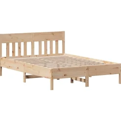 vidaXL Estructura de cama sin colchón madera de pino blanco 150x200 cm Natural Sale