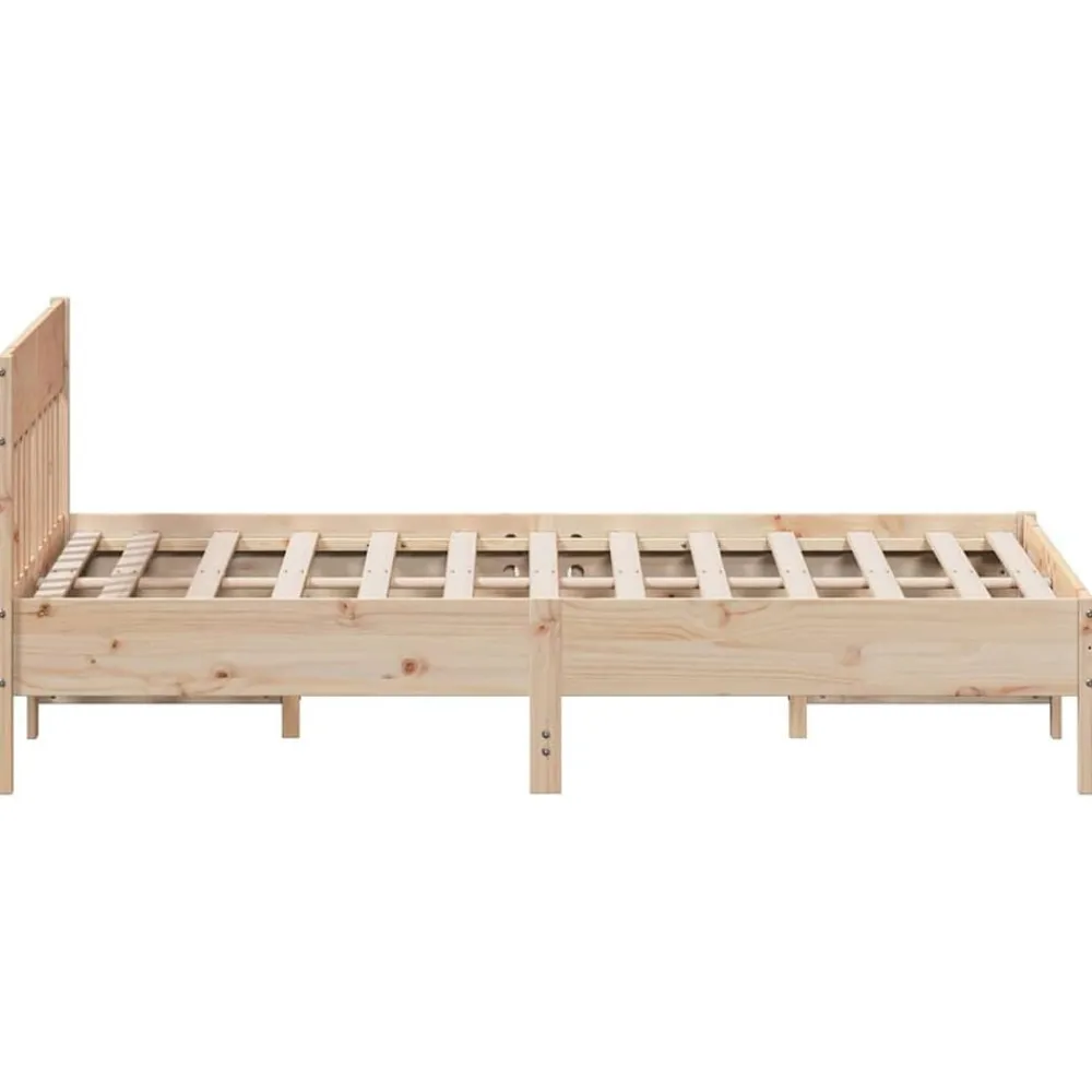 vidaXL Estructura de cama sin colchón madera de pino blanco 150x200 cm Natural Sale