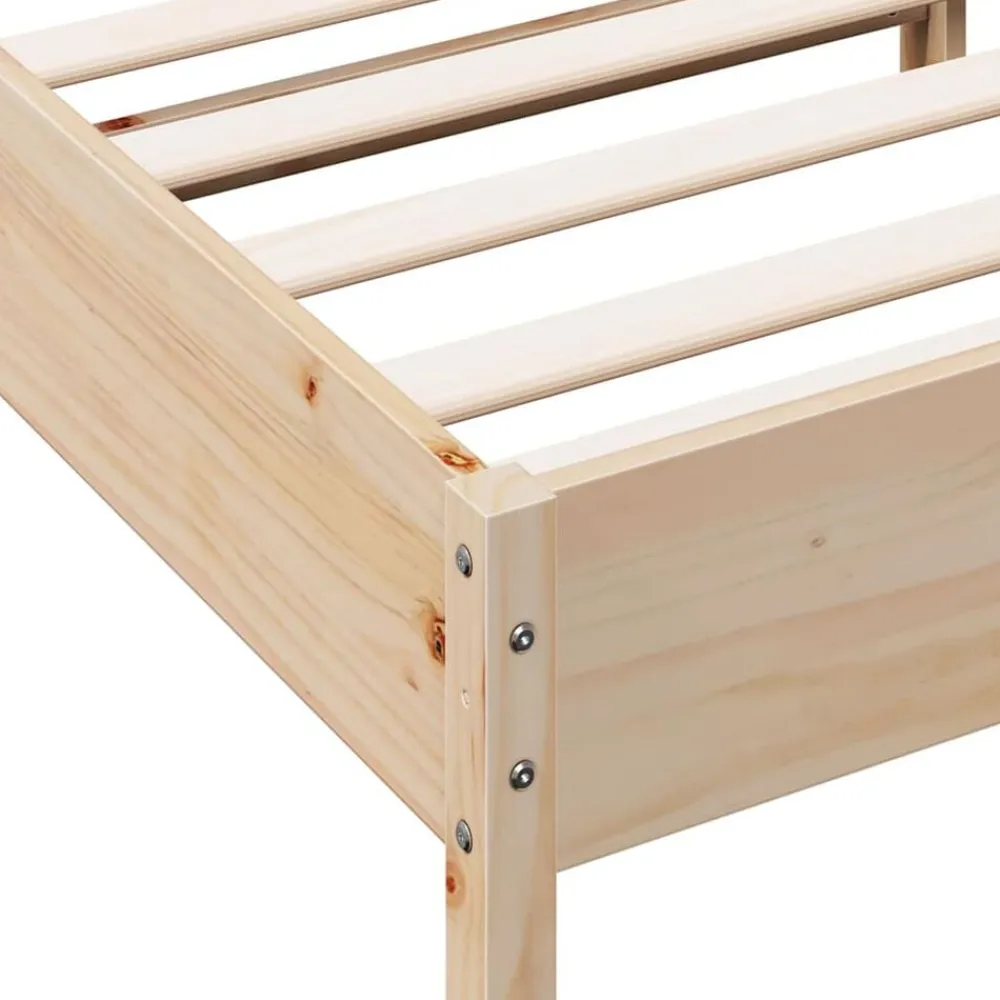 vidaXL Estructura de cama sin colchón madera de pino blanco 150x200 cm Natural Sale