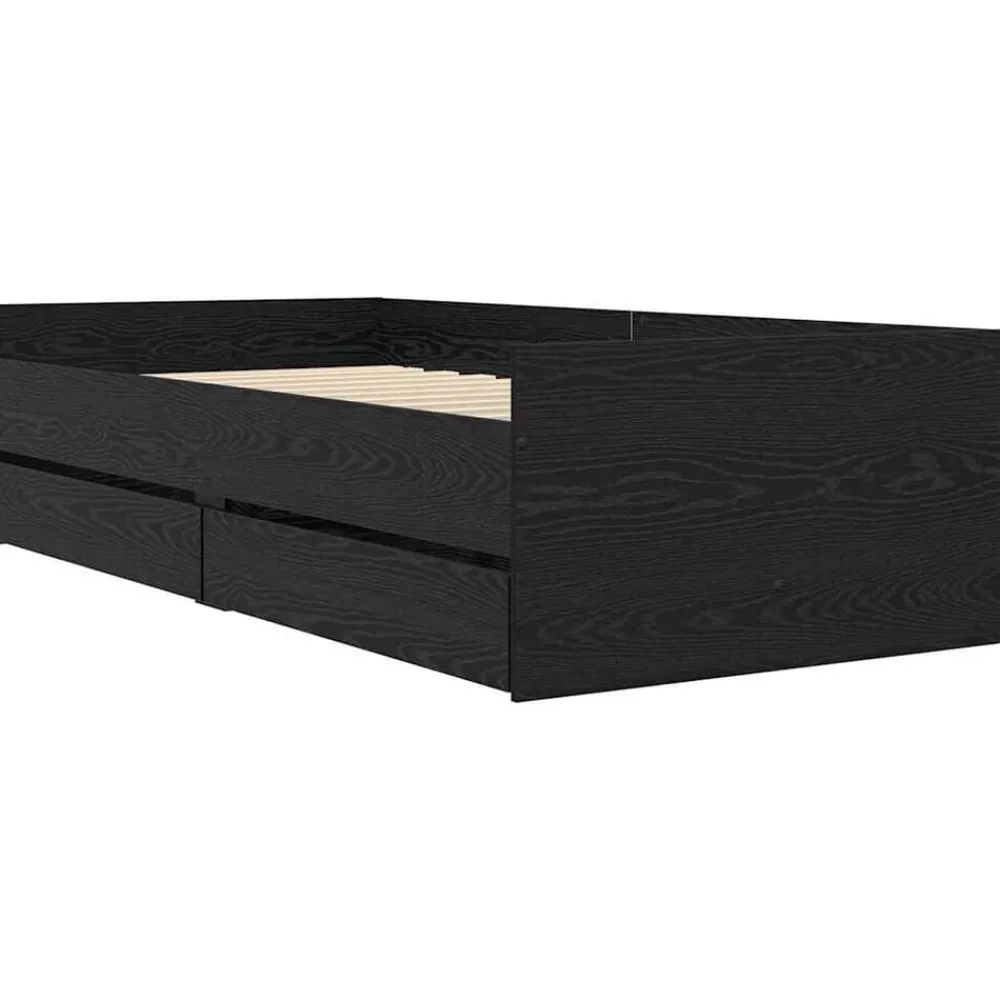 vidaXL Estructura de cama con cajón 100 x 200 cm Roble negro Hot