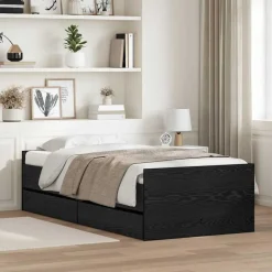 vidaXL Estructura de cama con cajón 100 x 200 cm Roble negro Hot