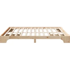 vidaXL Estructura de cama 200 x 200 cm Madera de pino macizo Natural Sale