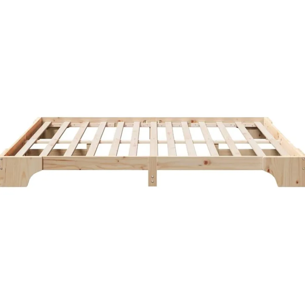 vidaXL Estructura de cama 200 x 200 cm Madera de pino macizo Natural Sale