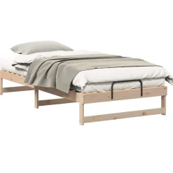 vidaXL Camas Y Accesorios-Estructura de cama Marrón 100 x 200 cm Madera de pino macizo