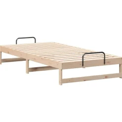 vidaXL Camas Y Accesorios-Estructura de cama Marrón 100 x 200 cm Madera de pino macizo