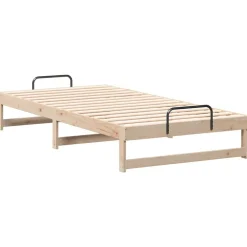 vidaXL Camas Y Accesorios-Estructura de cama Marrón 100 x 200 cm Madera de pino macizo