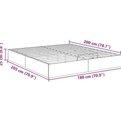 vidaXL Estructura de Cama Ottoman 203 x 180 x 25 cm Roble Sonoma Outlet