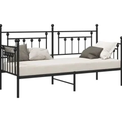 vidaXL Camas Y Accesorios-Estructura de cama de día con cabecera 75 x 190 cm Acero