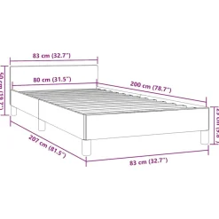 vidaXL Camas Y Accesorios-Estructura de cama con cabecero sin colchón 80x200 cm
