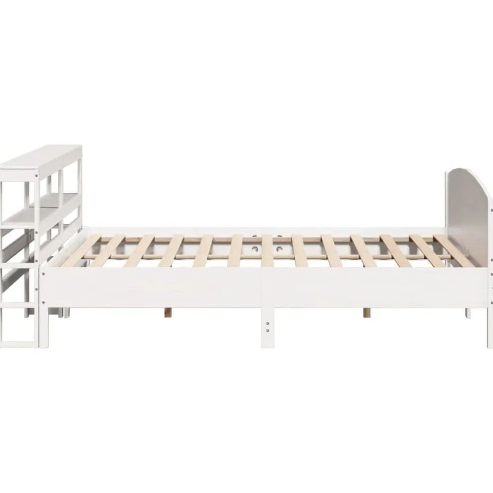vidaXL Estructura de cama sin colchón madera maciza blanca 200x200 cm Blanco Clearance