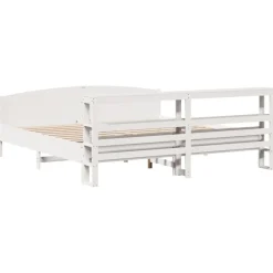 vidaXL Estructura de cama sin colchón madera maciza blanca 200x200 cm Blanco Clearance