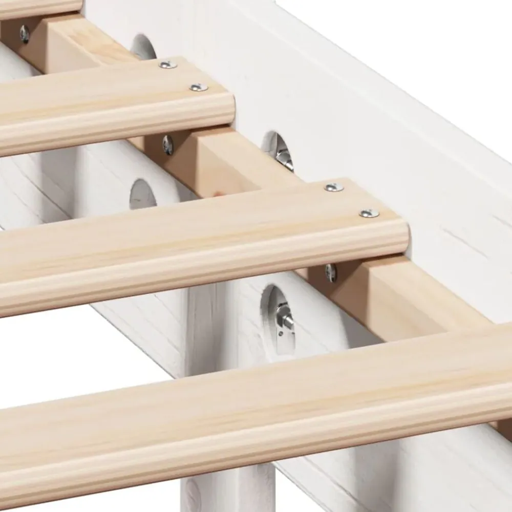 vidaXL Estructura de cama sin colchón madera maciza blanca 200x200 cm Blanco Clearance