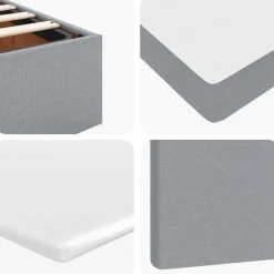 vidaXL Estructura de cama otomana con colchón tela 80x200cm Gris claro Online