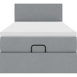 vidaXL Estructura de cama otomana con colchón tela 80x200cm Gris claro Online