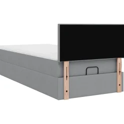vidaXL Estructura de cama otomana con colchón tela 80x200cm Gris claro Online