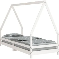vidaXL Estructura de cama para niños madera de pino 80x200 cm Blanco