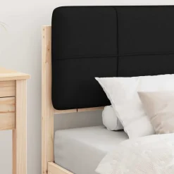 vidaXL Estructura de Cama con Cabecera Tapizada Negro 100 x 200 cm Marr&oacute;n y negro Outlet