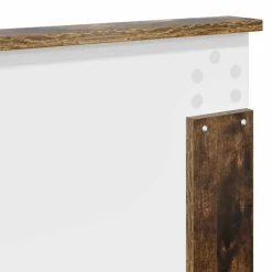 vidaXL Estructura de cama con cabecera 200 x 200 cm Roble ahumado New