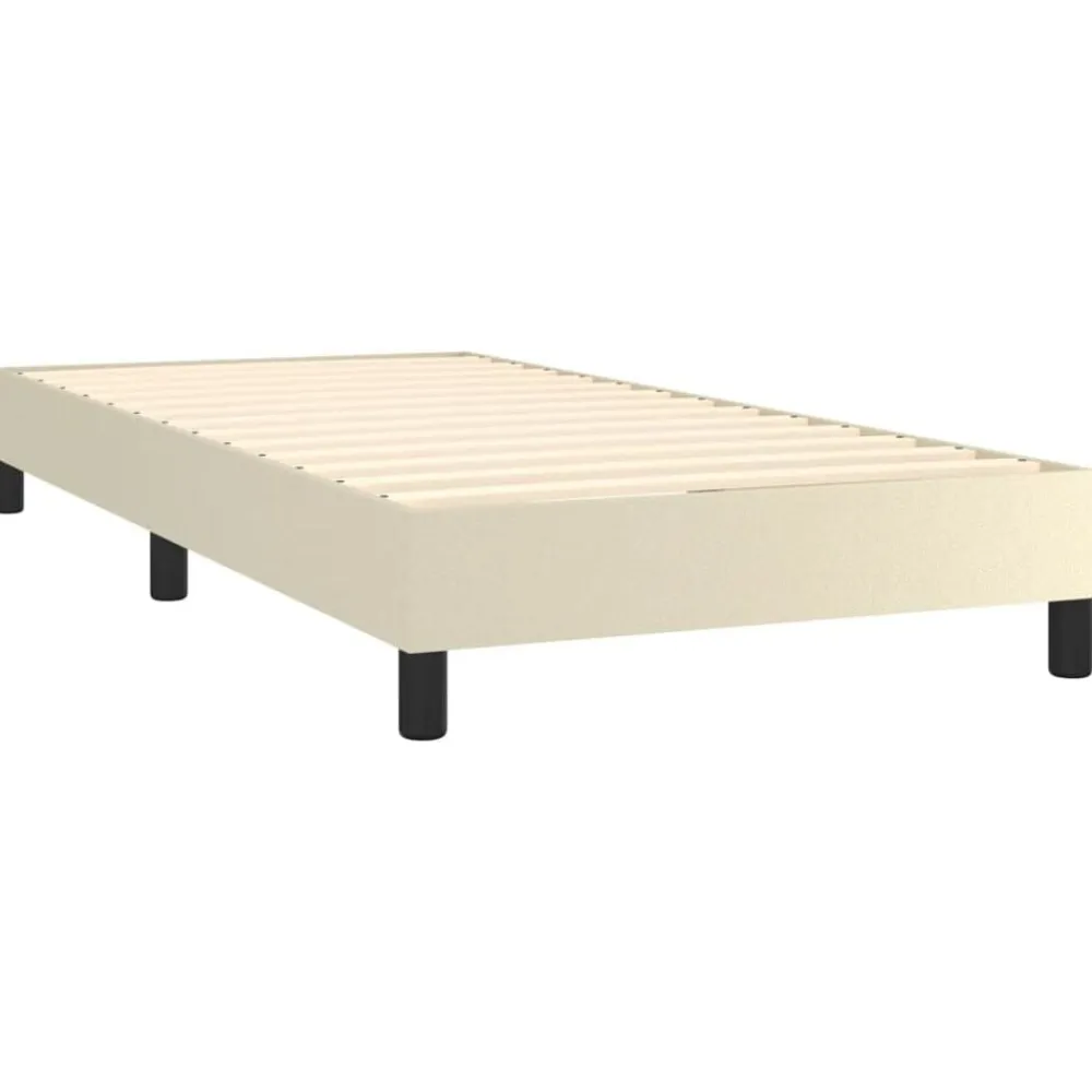 vidaXL Estructura de cama con somier cuero sintético 80x200 cm Crema
