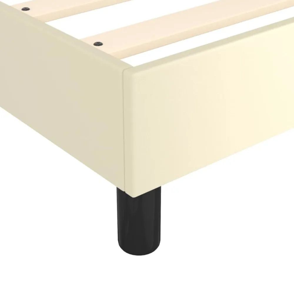 vidaXL Estructura de cama con somier cuero sintético 80x200 cm Crema