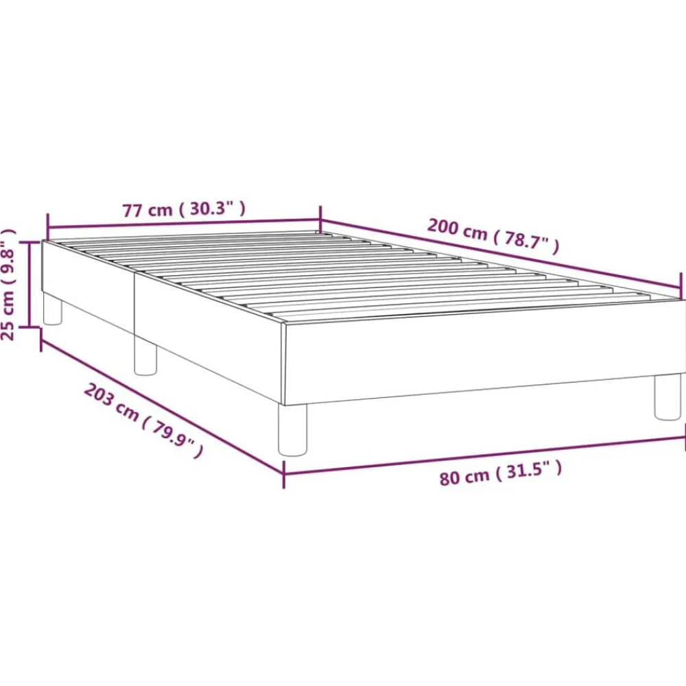vidaXL Estructura de cama con somier cuero sintético 80x200 cm Crema