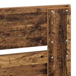 vidaXL Estructura de cama con cajón con cabecera Madera contrachapada Madera envejecida Discount