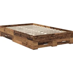 vidaXL Estructura de cama con cajón con cabecera Madera contrachapada Madera envejecida Discount