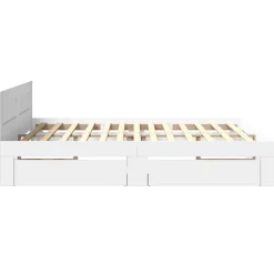 vidaXL Camas Y Accesorios-Estructura de cama con cabecero sin colchón 200x200 cm