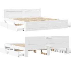 vidaXL Camas Y Accesorios-Estructura de cama con cabecero sin colchón 200x200 cm