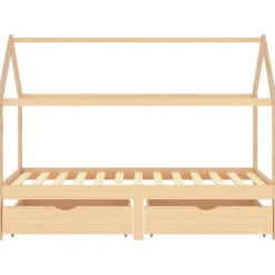 vidaXL Estructura de cama infantil con cajones madera de pino 90x200cm Marr&oacute;n Outlet