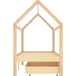 vidaXL Estructura de cama infantil con cajones madera de pino 90x200cm Marr&oacute;n Outlet