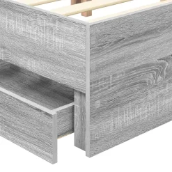 vidaXL Estructura de cama 200 x 200 cm Madera Ingenieril Gris sonoma Outlet