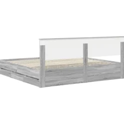 vidaXL Estructura de cama 200 x 200 cm Madera Ingenieril Gris sonoma Outlet