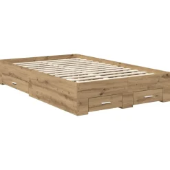vidaXL Estructura de cama con cajón Roble artesanal 120 x 190 cm Roble artisan Online
