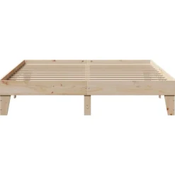 vidaXL Estructura de cama sin colchón madera maciza de pino 200x200 cm Natural Clearance