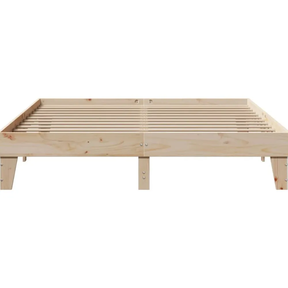 vidaXL Estructura de cama sin colchón madera maciza de pino 200x200 cm Natural Clearance