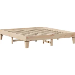 vidaXL Estructura de cama sin colchón madera maciza de pino 200x200 cm Natural Clearance