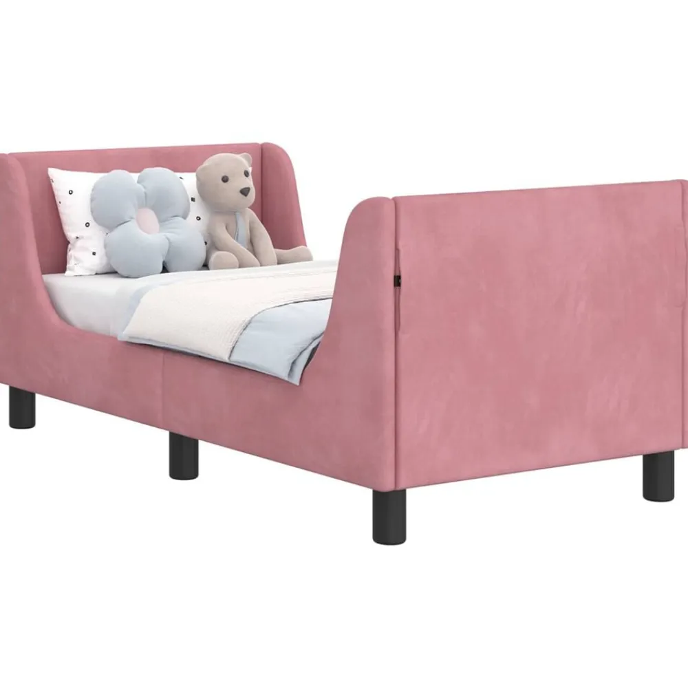 vidaXL Estructura de cama para niños pequeños con cabecera Rosa Outlet