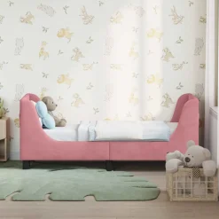 vidaXL Estructura de cama para niños pequeños con cabecera Rosa Outlet