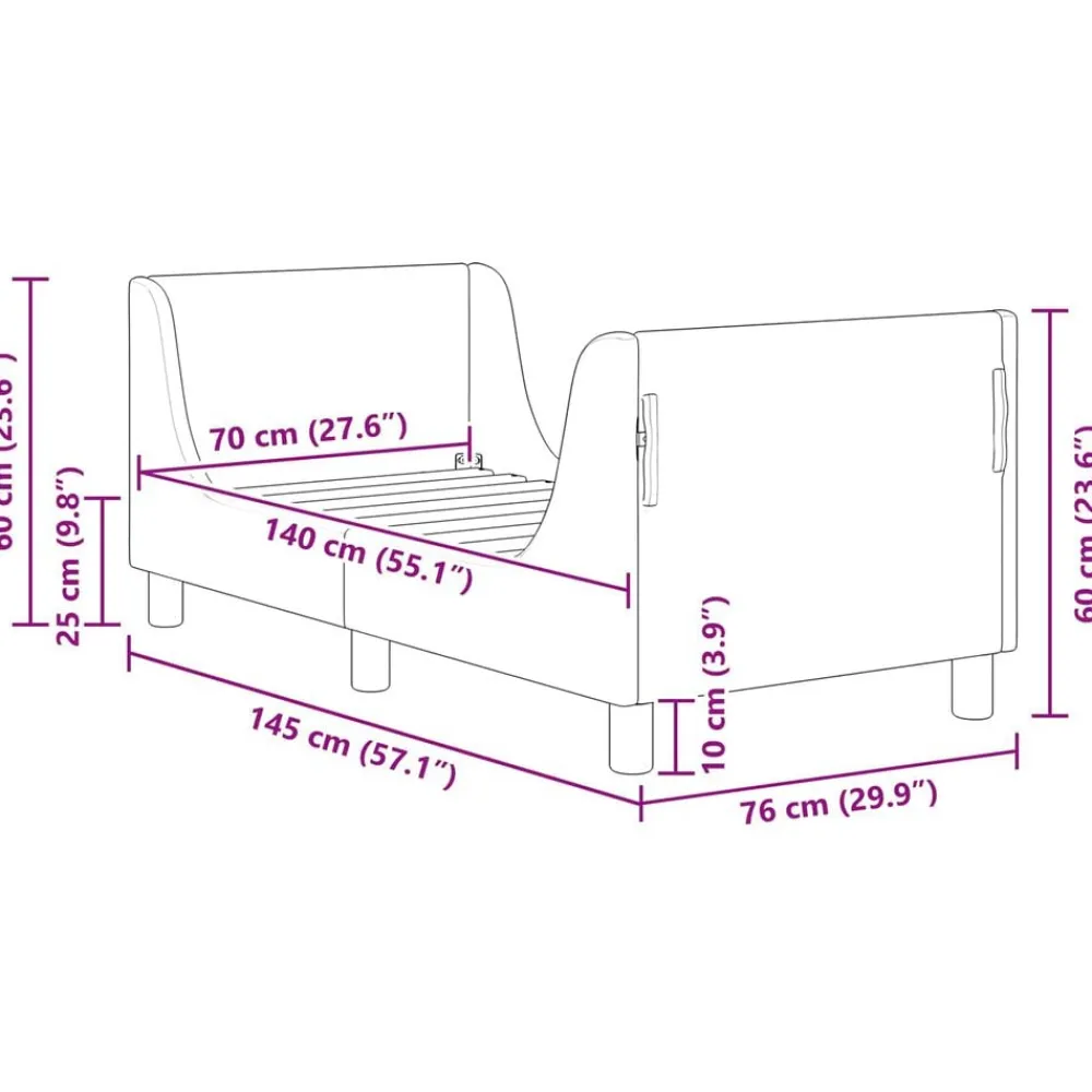 vidaXL Estructura de cama para niños pequeños con cabecera Rosa Outlet