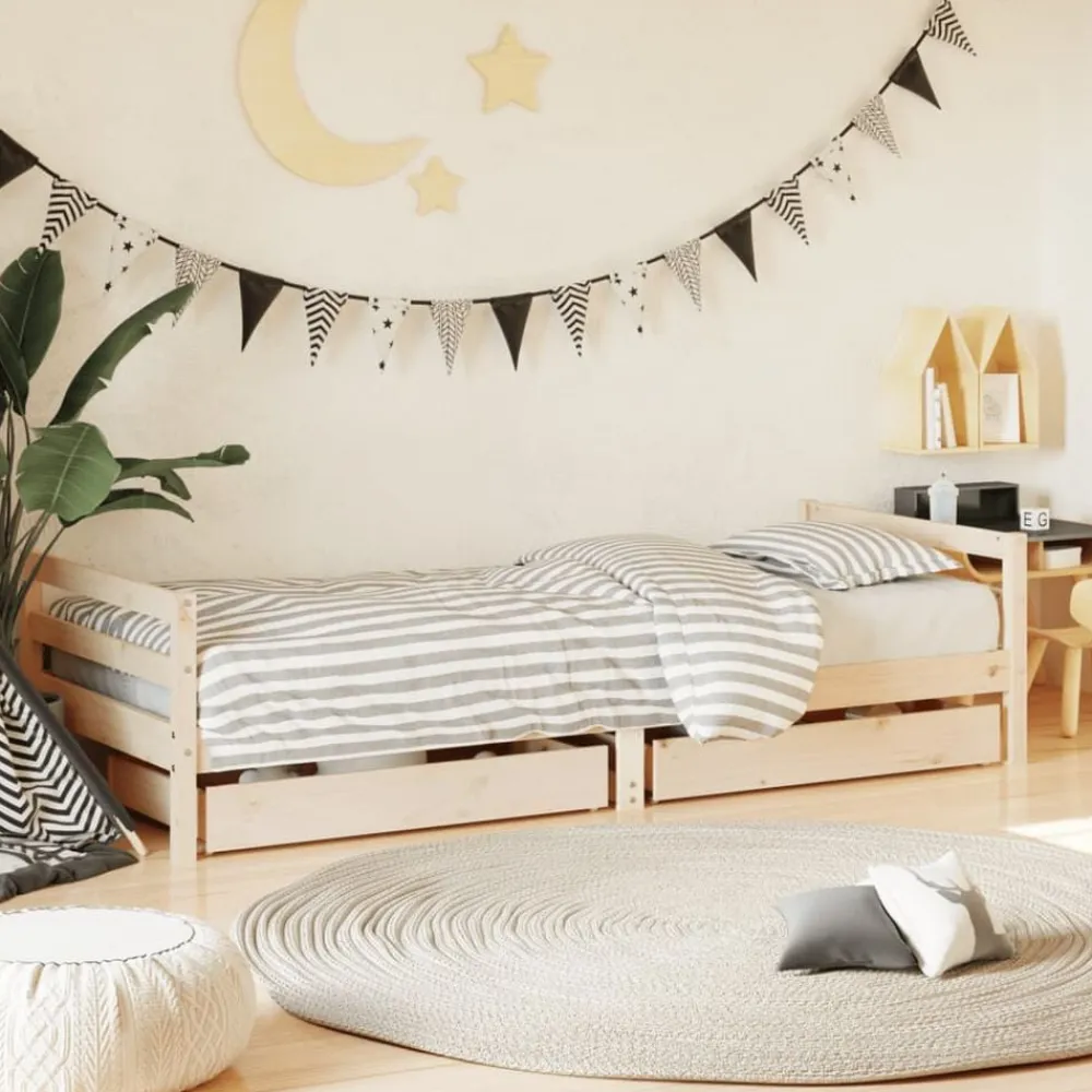 vidaXL Estructura de cama para niños con cajones madera pino 80x200 cm Natural Hot