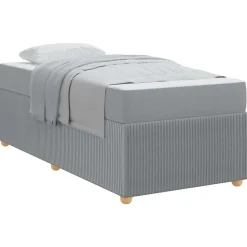 vidaXL Camas Y Accesorios-Estructura de cama con colchón 80 x 200 cm tela