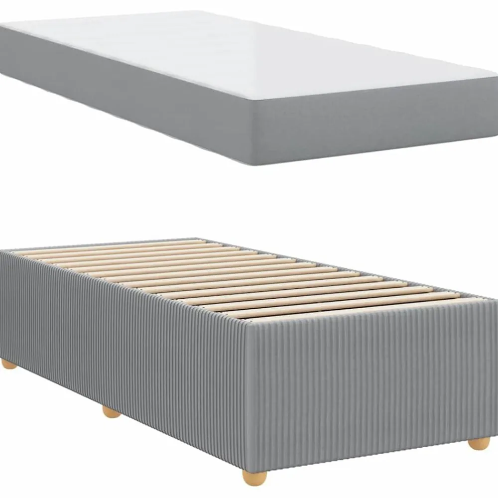 vidaXL Camas Y Accesorios-Estructura de cama con colchón 80 x 200 cm tela