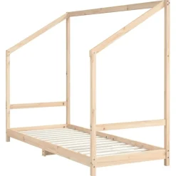 Niños vidaXL Mobiliario Para Bebés Y Niños Pequeños-Estructura de cama para niños madera maciza de pino 80x200 cm