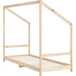 Niños vidaXL Mobiliario Para Bebés Y Niños Pequeños-Estructura de cama para niños madera maciza de pino 80x200 cm