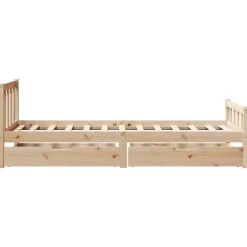 vidaXL Camas Y Accesorios-Estructura de cama sin colchón madera maciza de pino 90x190 cm